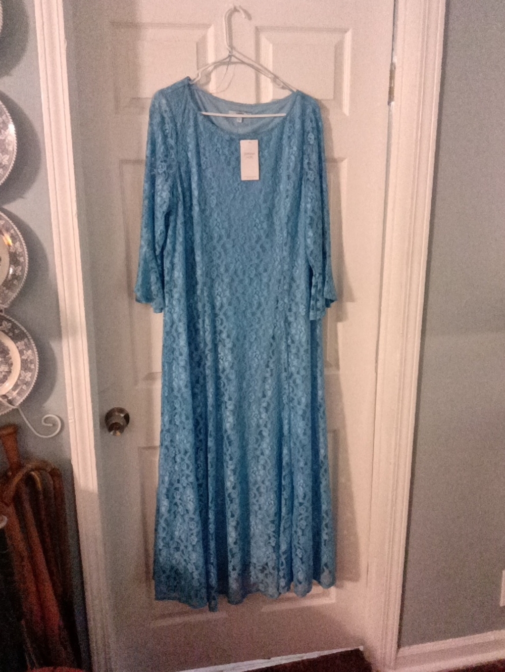 Blue Lace Dress Maxi- Women's Elegant Casual Joanna Hope